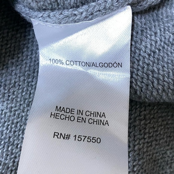 Tahari Mens Gray Striped 1/4 Zip Sweater Size M NWT - Picture 6 of 6